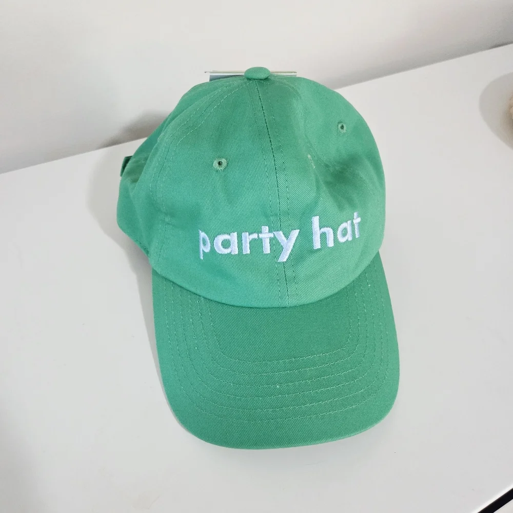 kate spade green "party hat" baseball cap - Picture 1 of 4